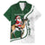 South Africa Christmas In July Family Matching Short Sleeve Bodycon Dress and Hawaiian Shirt Geseende Kersfees Springbok Black Santa