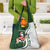 South Africa Christmas In July Grocery Bag Geseende Kersfees Springbok Black Santa