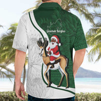 South Africa Christmas In July Hawaiian Shirt Geseende Kersfees Springbok Black Santa