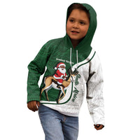 South Africa Christmas In July Kid Hoodie Geseende Kersfees Springbok Black Santa
