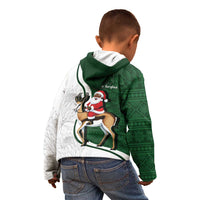 South Africa Christmas In July Kid Hoodie Geseende Kersfees Springbok Black Santa