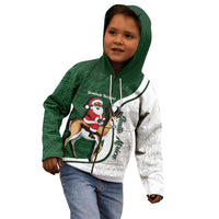 South Africa Christmas In July Kid Hoodie Geseende Kersfees Springbok Black Santa