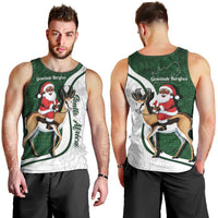 South Africa Christmas In July Men Tank Top Geseende Kersfees Springbok Black Santa