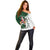 South Africa Christmas In July Off Shoulder Sweater Geseende Kersfees Springbok Black Santa