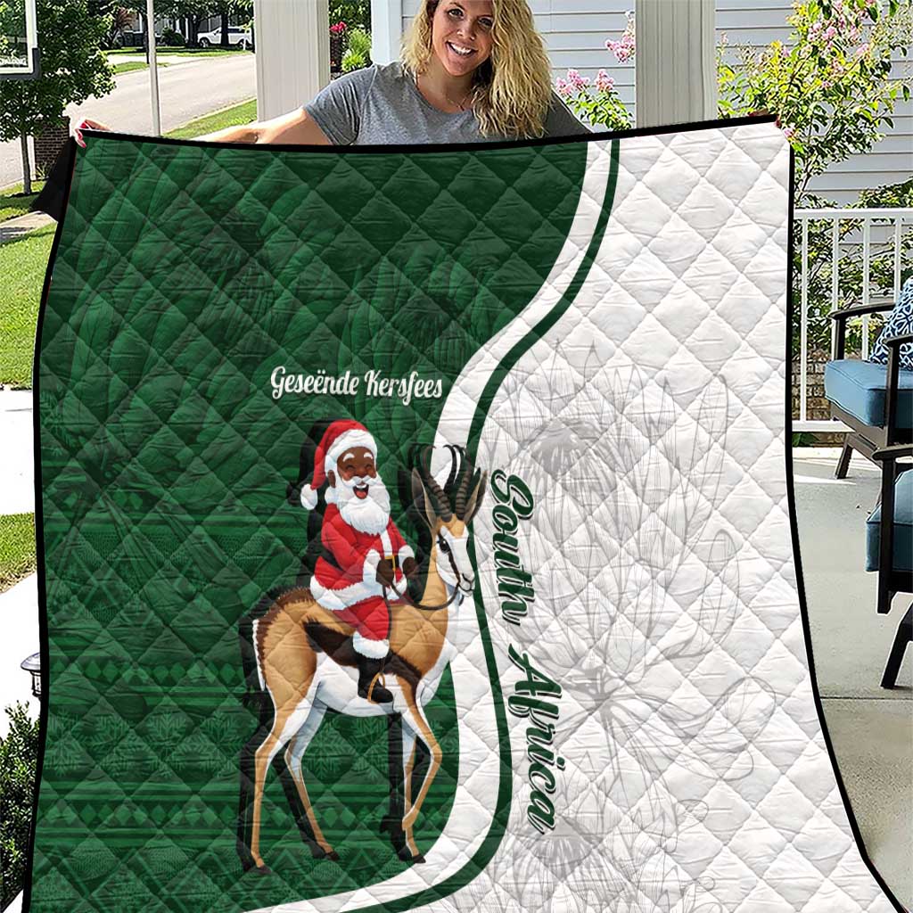 South Africa Christmas In July Quilt Geseende Kersfees Springbok Black Santa