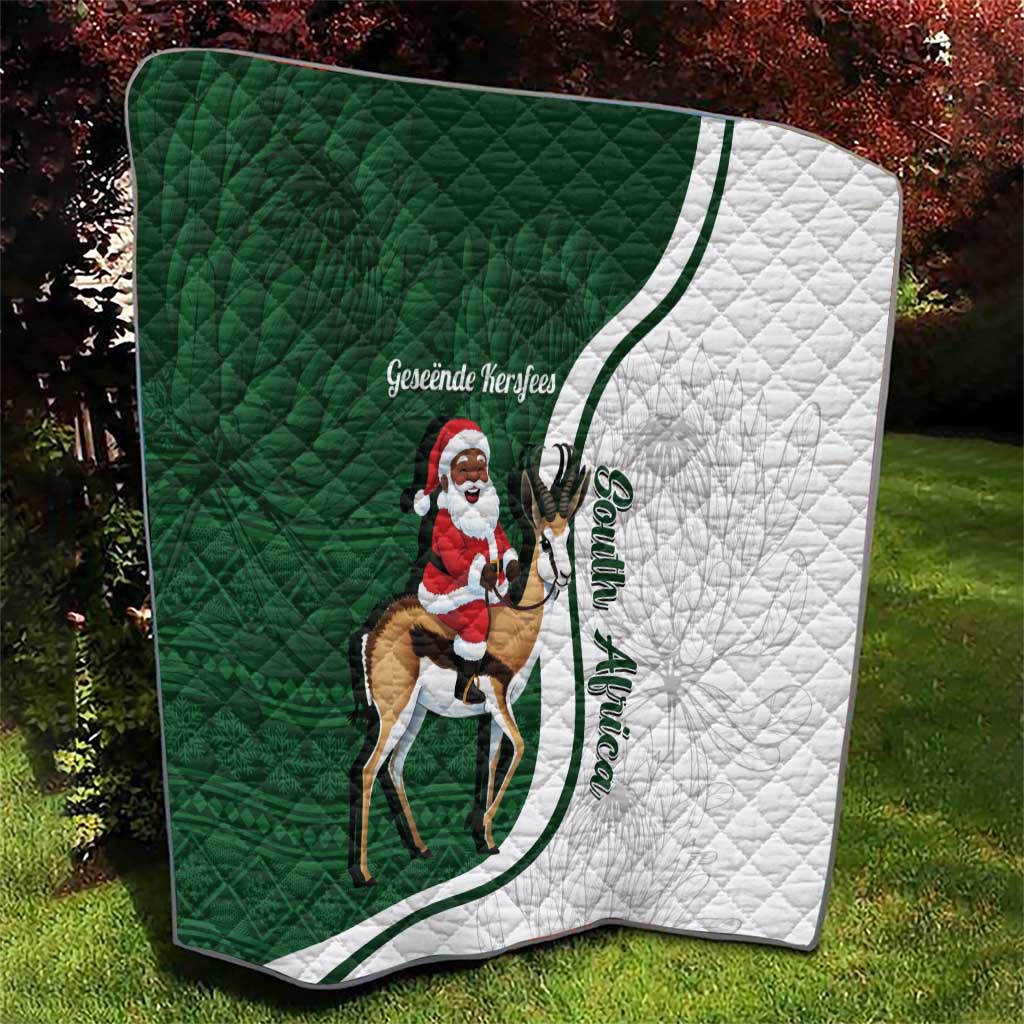 South Africa Christmas In July Quilt Geseende Kersfees Springbok Black Santa