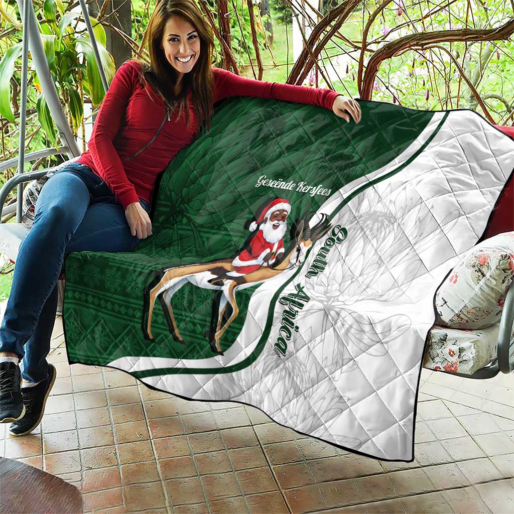 South Africa Christmas In July Quilt Geseende Kersfees Springbok Black Santa