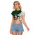 South Africa Christmas In July Raglan Cropped T Shirt Geseende Kersfees Springbok Black Santa