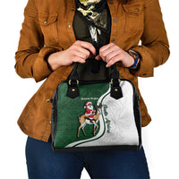 South Africa Christmas In July Shoulder Handbag Geseende Kersfees Springbok Black Santa