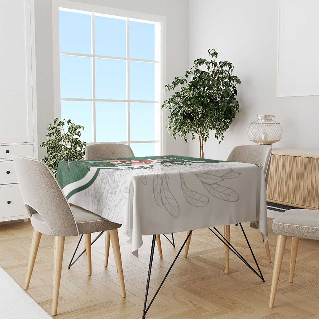 South Africa Christmas In July Tablecloth Geseende Kersfees Springbok Black Santa