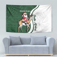 South Africa Christmas In July Tapestry Geseende Kersfees Springbok Black Santa