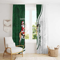 South Africa Christmas In July Window Curtain Geseende Kersfees Springbok Black Santa