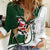 South Africa Christmas In July Women Casual Shirt Geseende Kersfees Springbok Black Santa