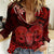 Polynesian Pride Aries Zodiac Women Casual Shirt Astrological Sign Tribal Plumeria Red Galaxy - Wonder Print Shop