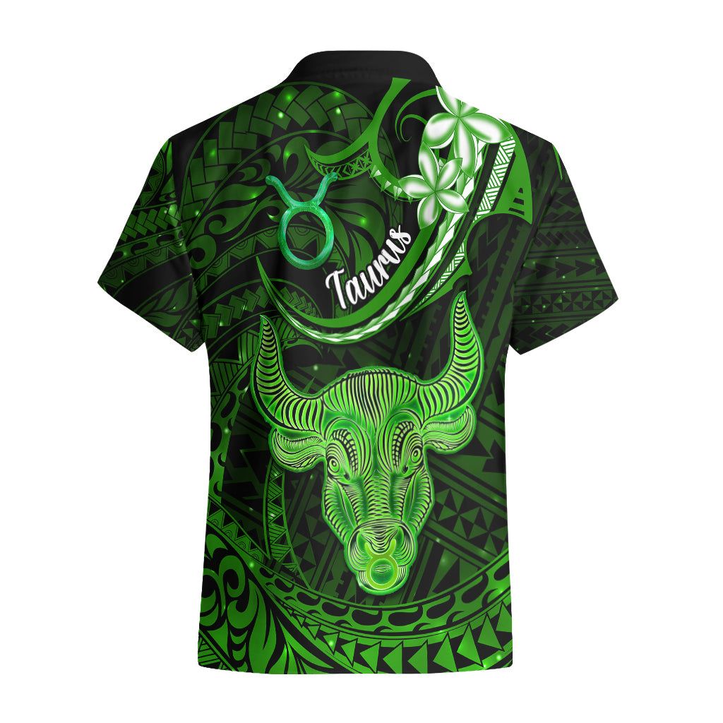 Polynesian Pride Taurus Zodiac Hawaiian Shirt Astrological Sign Tribal Plumeria Green Galaxy - Wonder Print Shop