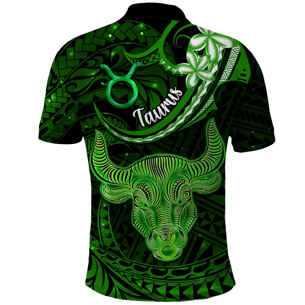 Polynesian Pride Taurus Zodiac Polo Shirt Astrological Sign Tribal Plumeria Green Galaxy - Wonder Print Shop