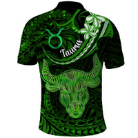 Polynesian Pride Taurus Zodiac Polo Shirt Astrological Sign Tribal Plumeria Green Galaxy - Wonder Print Shop