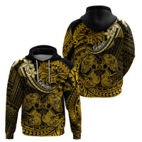 Polynesian Pride Gemini Zodiac Hoodie Astrological Sign Tribal Plumeria Gold Galaxy - Wonder Print Shop