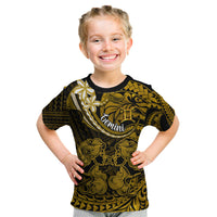 Polynesian Pride Gemini Zodiac Kid T Shirt Astrological Sign Tribal Plumeria Gold Galaxy - Wonder Print Shop