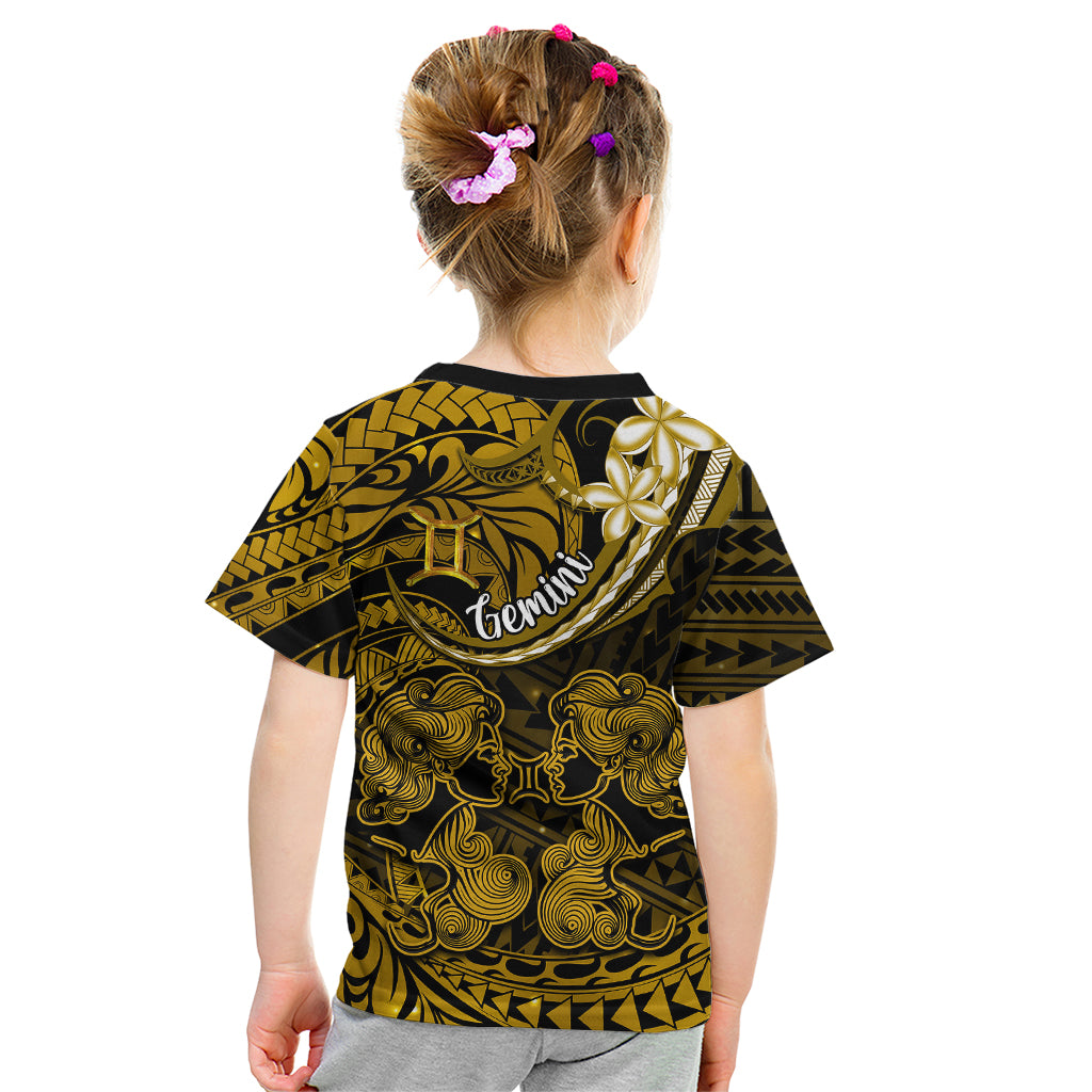 Polynesian Pride Gemini Zodiac Kid T Shirt Astrological Sign Tribal Plumeria Gold Galaxy - Wonder Print Shop