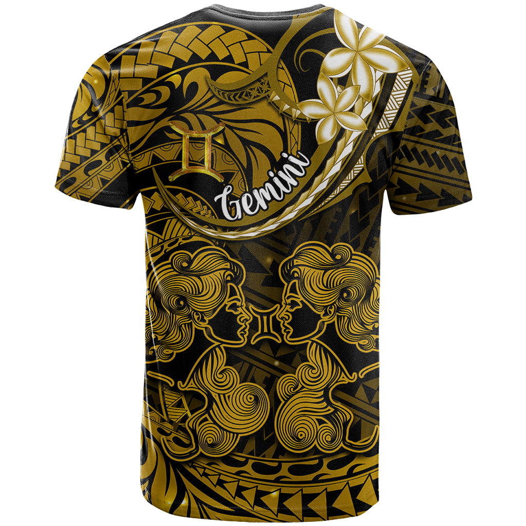 Polynesian Pride Gemini Zodiac T Shirt Astrological Sign Tribal Plumeria Gold Galaxy - Wonder Print Shop