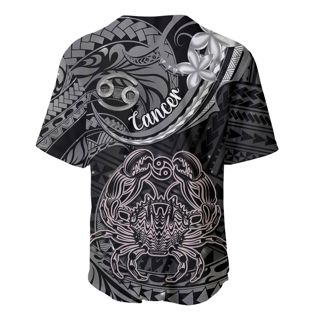 Polynesian Pride Cancer Zodiac Baseball Jersey Astrological Sign Tribal Plumeria Grey Galaxy - Wonder Print Shop