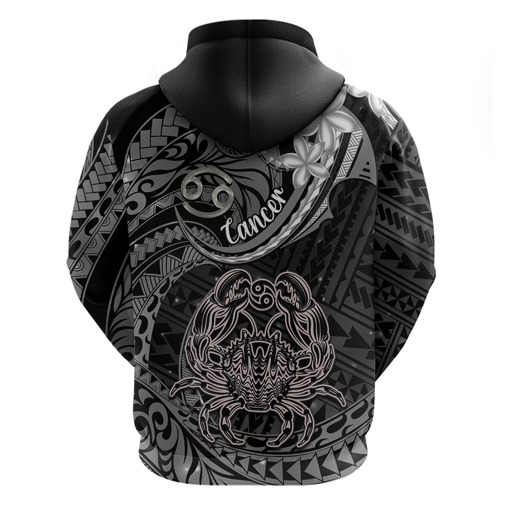 Polynesian Pride Cancer Zodiac Hoodie Astrological Sign Tribal Plumeria Grey Galaxy - Wonder Print Shop