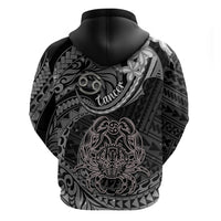 Polynesian Pride Cancer Zodiac Hoodie Astrological Sign Tribal Plumeria Grey Galaxy - Wonder Print Shop
