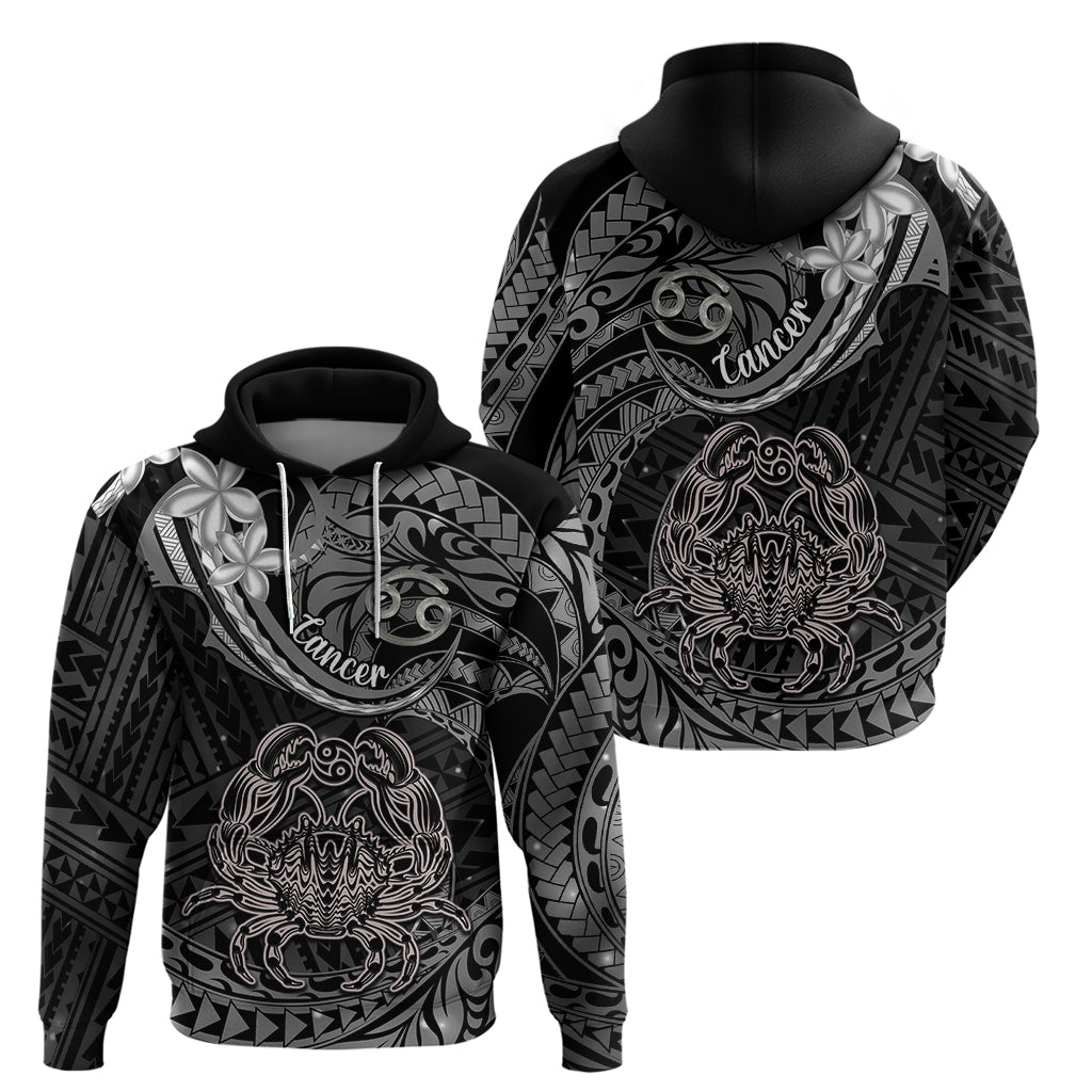Polynesian Pride Cancer Zodiac Hoodie Astrological Sign Tribal Plumeria Grey Galaxy - Wonder Print Shop