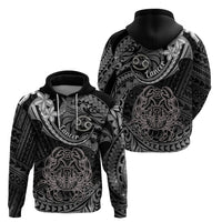 Polynesian Pride Cancer Zodiac Hoodie Astrological Sign Tribal Plumeria Grey Galaxy - Wonder Print Shop