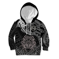 Polynesian Pride Cancer Zodiac Kid Hoodie Astrological Sign Tribal Plumeria Grey Galaxy - Wonder Print Shop