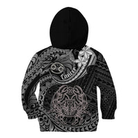 Polynesian Pride Cancer Zodiac Kid Hoodie Astrological Sign Tribal Plumeria Grey Galaxy - Wonder Print Shop