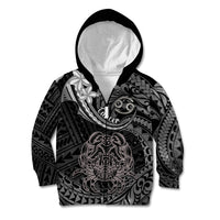 Polynesian Pride Cancer Zodiac Kid Hoodie Astrological Sign Tribal Plumeria Grey Galaxy - Wonder Print Shop