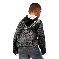 Polynesian Pride Cancer Zodiac Kid Hoodie Astrological Sign Tribal Plumeria Grey Galaxy - Wonder Print Shop