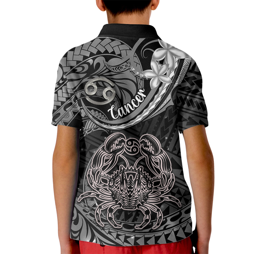 Polynesian Pride Cancer Zodiac Kid Polo Shirt Astrological Sign Tribal Plumeria Grey Galaxy - Wonder Print Shop