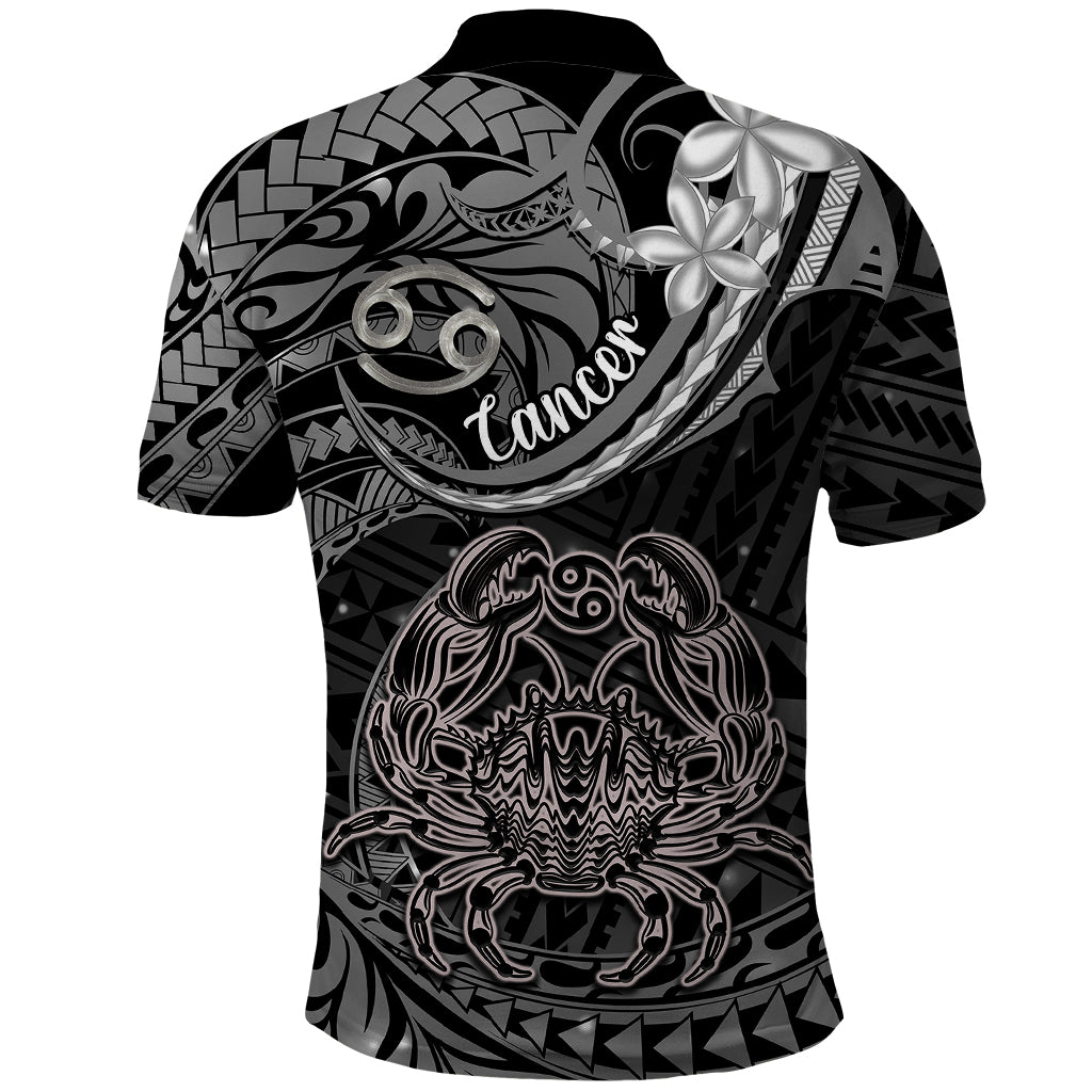 Polynesian Pride Cancer Zodiac Polo Shirt Astrological Sign Tribal Plumeria Grey Galaxy - Wonder Print Shop