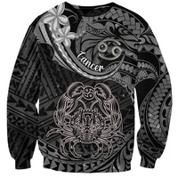 Polynesian Pride Cancer Zodiac Sweatshirt Astrological Sign Tribal Plumeria Grey Galaxy - Wonder Print Shop