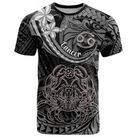 Polynesian Pride Cancer Zodiac T Shirt Astrological Sign Tribal Plumeria Grey Galaxy - Wonder Print Shop