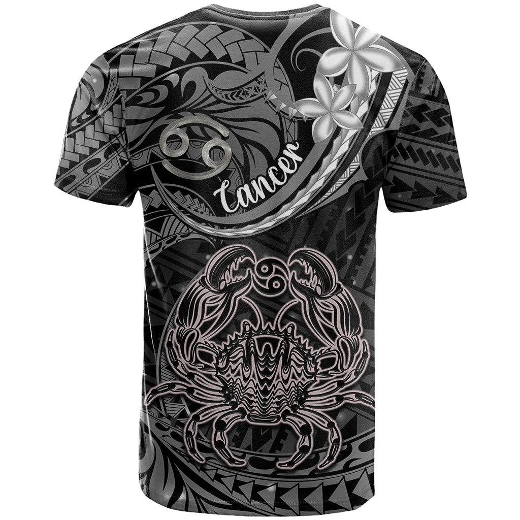 Polynesian Pride Cancer Zodiac T Shirt Astrological Sign Tribal Plumeria Grey Galaxy - Wonder Print Shop