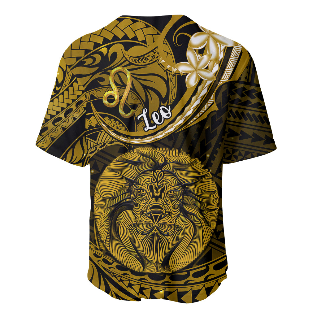 Polynesian Pride Leo Zodiac Baseball Jersey Astrological Sign Tribal Plumeria Gold Galaxy - Wonder Print Shop