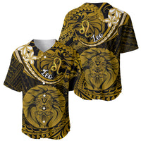 Polynesian Pride Leo Zodiac Baseball Jersey Astrological Sign Tribal Plumeria Gold Galaxy - Wonder Print Shop