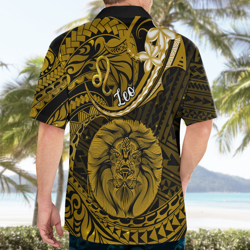 Polynesian Pride Leo Zodiac Hawaiian Shirt Astrological Sign Tribal Plumeria Gold Galaxy - Wonder Print Shop