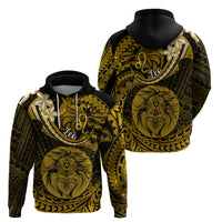 Polynesian Pride Leo Zodiac Hoodie Astrological Sign Tribal Plumeria Gold Galaxy - Wonder Print Shop