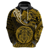Polynesian Pride Leo Zodiac Hoodie Astrological Sign Tribal Plumeria Gold Galaxy - Wonder Print Shop