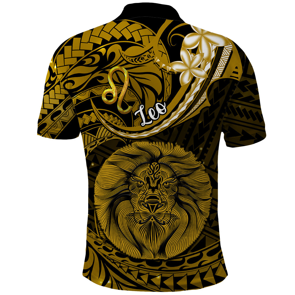Polynesian Pride Leo Zodiac Polo Shirt Astrological Sign Tribal Plumeria Gold Galaxy - Wonder Print Shop