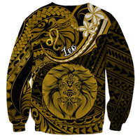 Polynesian Pride Leo Zodiac Sweatshirt Astrological Sign Tribal Plumeria Gold Galaxy - Wonder Print Shop