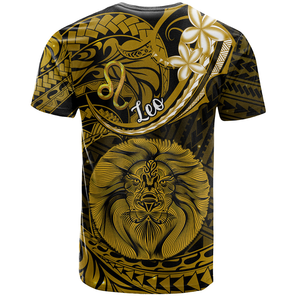 Polynesian Pride Leo Zodiac T Shirt Astrological Sign Tribal Plumeria Gold Galaxy - Wonder Print Shop