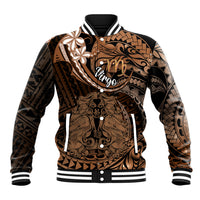 Polynesian Pride Virgo Zodiac Baseball Jacket Astrological Sign Tribal Plumeria Brown Galaxy - Wonder Print Shop