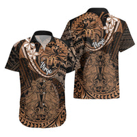 Polynesian Pride Virgo Zodiac Hawaiian Shirt Astrological Sign Tribal Plumeria Brown Galaxy - Wonder Print Shop