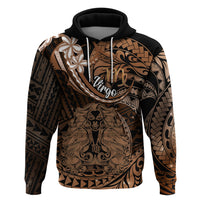 Polynesian Pride Virgo Zodiac Hoodie Astrological Sign Tribal Plumeria Brown Galaxy - Wonder Print Shop